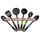 2018 black 6pcs set nylon  kitchen utensil cooking tools set ladle fork