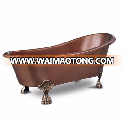 Antique Pure Copper Bath Tub With Brass Leg