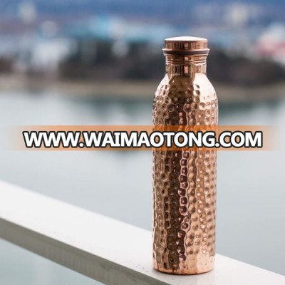 Handmade Joint free Leak Proof Pure Copper Hammer water Bottle Travel Good Health yoga