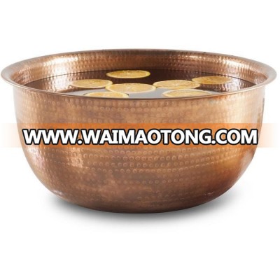 Large Spa Foot Soak Hammered Copper Pedicure Bowl