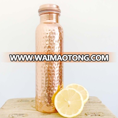 Pure Copper Water Bottle Hammered