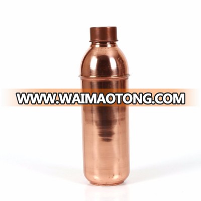 Pure Copper Bisleri Design Water Bottle - Storage Water - Home Hotel Restaurant Good Health Benefit Yoga