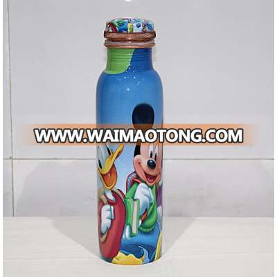 copper water bottle mickey mouse printed bottle