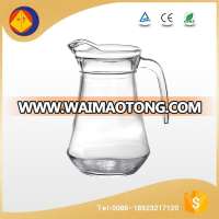 Online shop special design personalized high quality clean round glass water jug with handle set